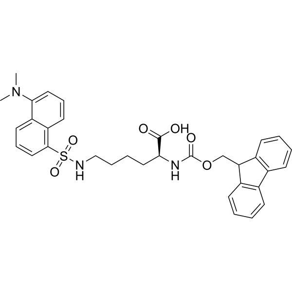 N2-(((9H-Fluoren-9-yl)methoxy)carbonyl)-N6-((5-(dimethylamino)naphthalen-1-yl)sulfonyl)-L-lysine 118
